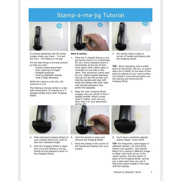 Stampin' Up! Stamping Tool Stamp-a-ma-jig Stamp Positioner & Clear Sheet - Picture 3 of 3